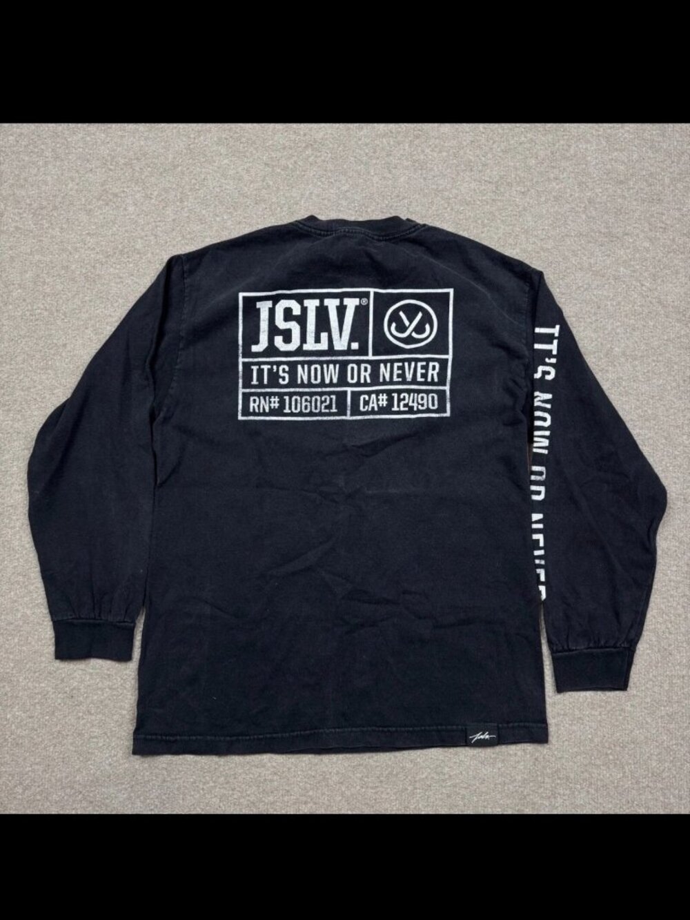 Jslv Long Sleeve T Shirt Mens Size M Black Casual Tee